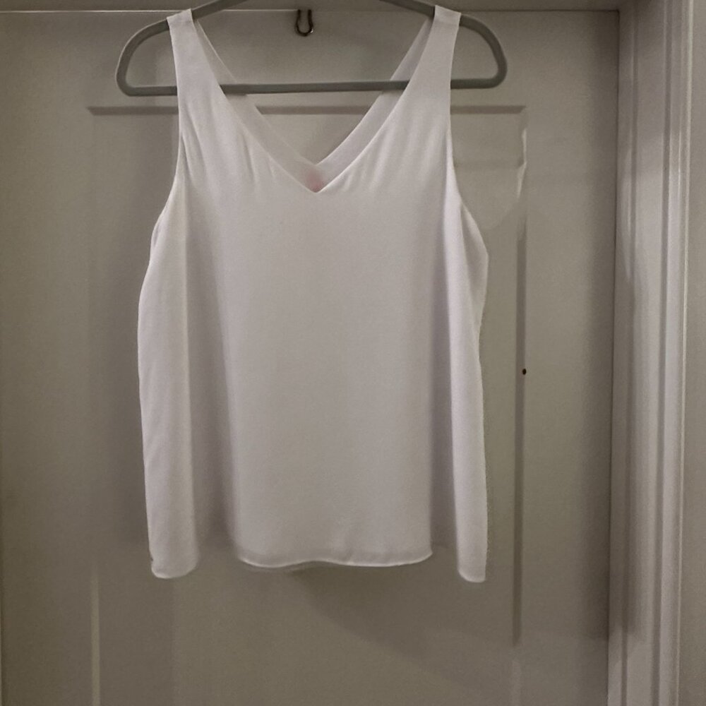 Lilly Pulitzer White Florin Tank Top Shell Reversible - Size Small